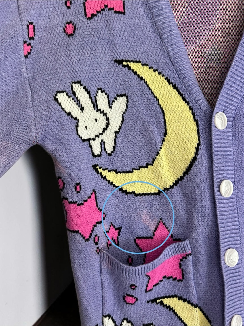 Steady Hands Sailor Moon Usagi Kawaii Fairycore Cardigan Purple S/M - Picture 8 of 10